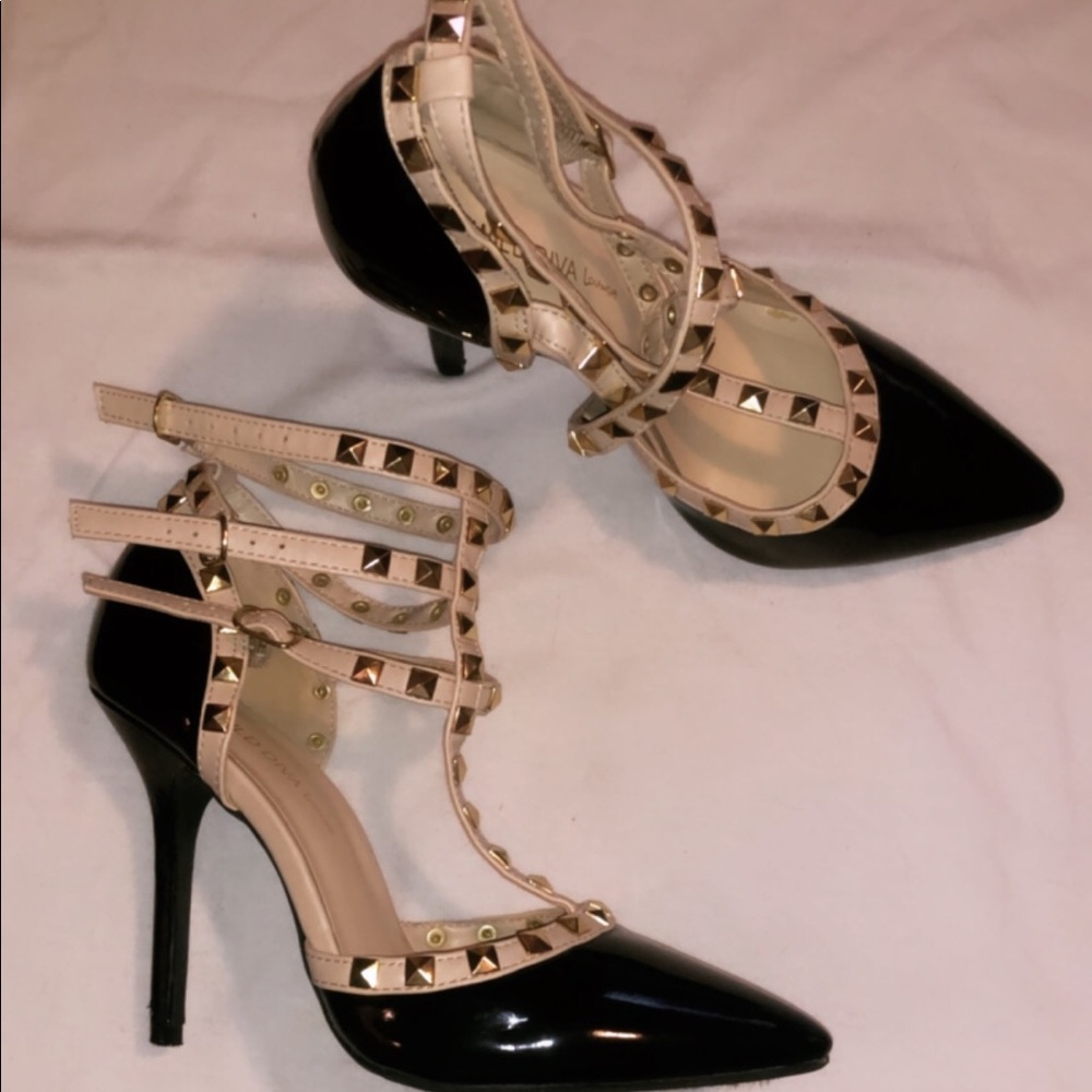 Studded Pointed Toe Heels